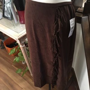 Fringe Bene Brown Skirt size 10 Norton McNaughton